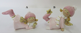 Anděl růžový Angie, 4x4,5x6,8 cm