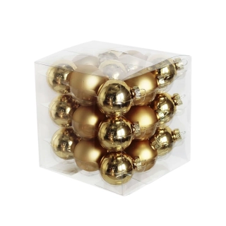 Koule sklo 2,5cm/27ks zlatá