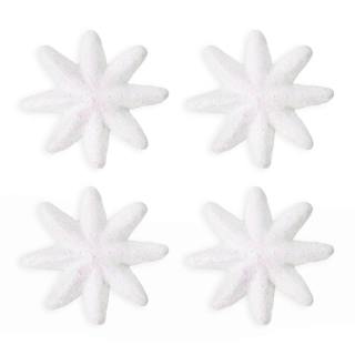 Hvěžda přízdoba pvc 4ks/5,5cm bílá