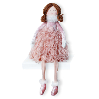 Figurka vánoční textil 55cm růžová