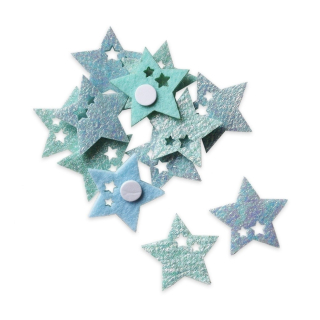 Hvězda přízdoba textil 12ks/3,5cm mint