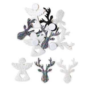 Vánoční přízdoby textil 36ks/3,5cm mix