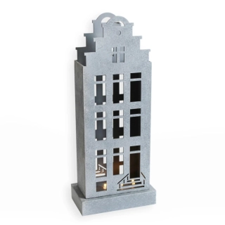 Domek pvc/LED 33cm šedá