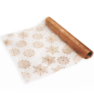 Organza vánoční 36cm/5m bronzová