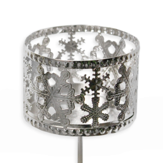 Držák svíce kov pr.5cm stříbrná