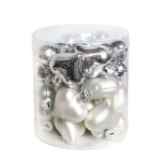 Srdce sklo 24cm/4cm stříbrná