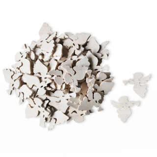 Anděl dřevo přízdoba 50ks/3cm bílá