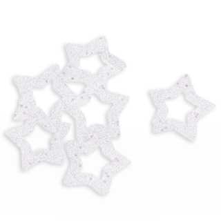 Hvězda pvc 6ks/3cm bílá
