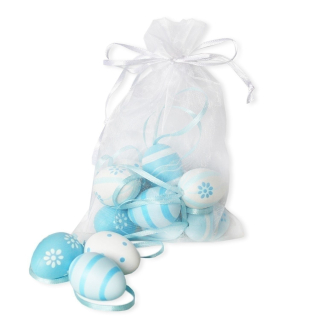 Vajíčka závěs pvc 12ks/4cm modrá