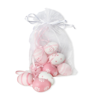 Vajíčka závěs pvc 12ks/4cm růžová