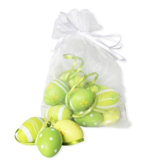 Vajíčka závěs pvc 12ks/4cm zelená