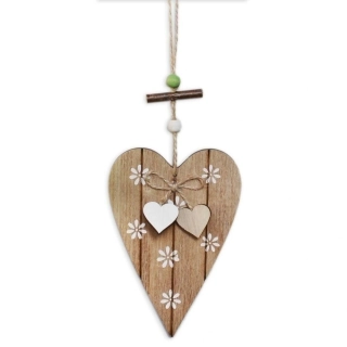 Srdce závěs dřevo pr.15cm natural