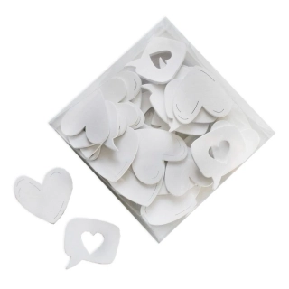 Srdce přízdoba dřevo 36ks/3,5cm bílá