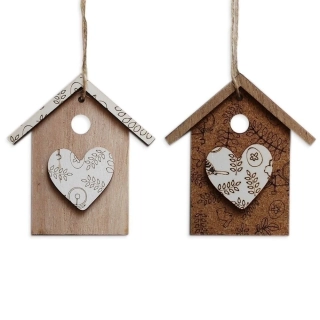 Budka závěs dřevo 2ks/8cm natural