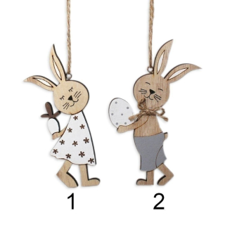 Zajíc závěs dřevo 12cm mix