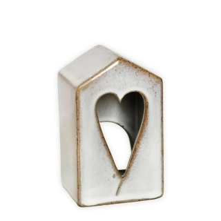 Domek svícen porcelán 10,4cm bílá