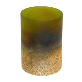 Válec sklo pr.14V25cm zelená rustic