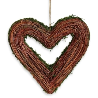 Srdce proutí 34,5cm natural