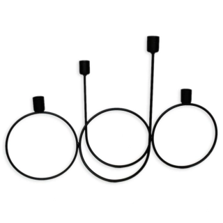 Svícen kov 45cm černá