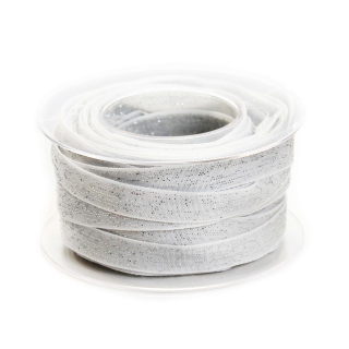 Stuha samet 1cm/8m bílá