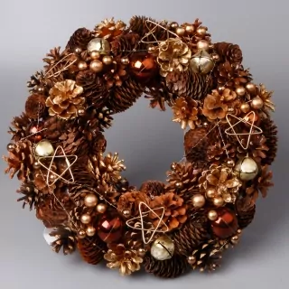 Věnec šišky 45cm hnědá/natural