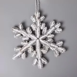 Vločka šišky 33cm bílá/natural/gliter