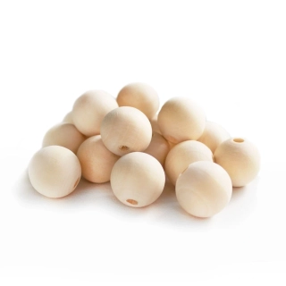 Perličky dřevo 10ks/2cm natural