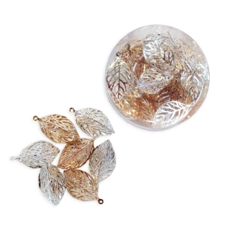 List závěs kov 24ks/4cm zlatá/stříbrná
