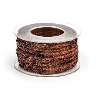 Stuha textil 1cm/10m tm.bronz