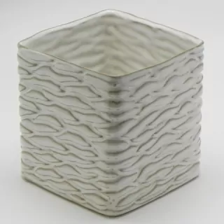 Obal čtverec keramika bílo/šedá