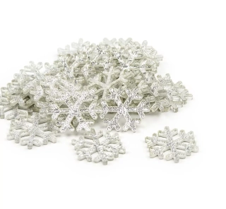 Vločky pvc přízdoba 24ks/2,5-2cm stříbrná