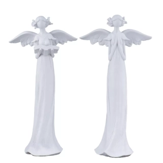 Anděl polyresin 34cm bílá