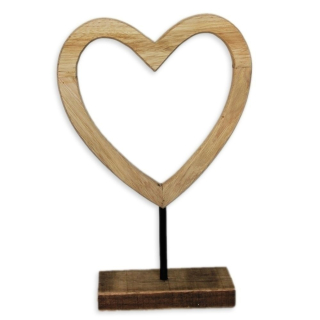 Srdce dřevo stojan 38cm