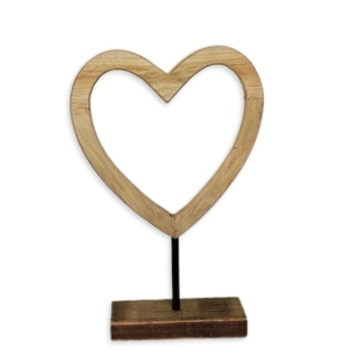 Srdce dřevo stojan 33cm