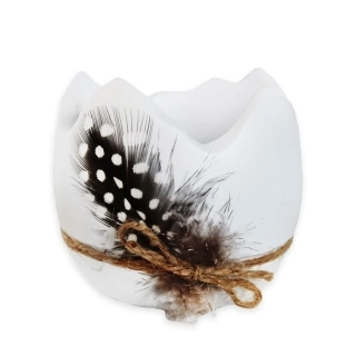 Skořápka obal polyresin 9cm bílá