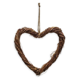 Srdce závěs proutí 25cm natural