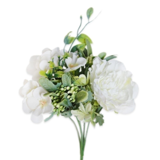 Kytice textil x5/26cm krémová