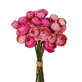 Ranunculus kytice textil x36/30cm tm.růžová