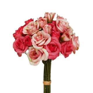 Růže kytice textil x36/2-4,5/30cm růžová