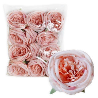 Růže hlava 12ks/11cm růžová