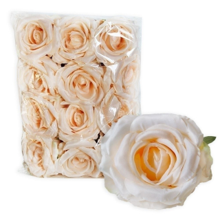Růže hlava textil 12ks/10cm losos
