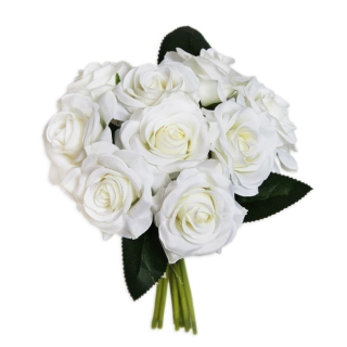 Růže kytice x9/8/25cm bílá