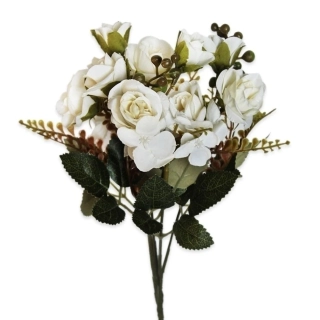 Kytice textil x5/31cm krém