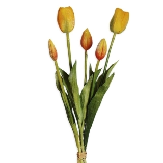 Tulipány kytice guma x5/43cm žlutá