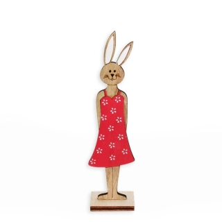 Zajíc dřevo 22cm růžová