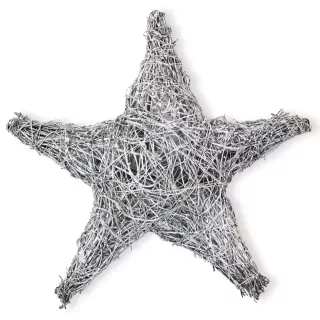 Hvězda závěs proutí 45cm šedá