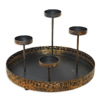 Adventní svícen kov pr.25cm antická zlatá