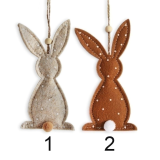 Zajíc závěs filc 14,5cm mix