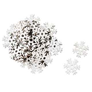 Vločka přízdoba dřevo 50ks/3cm