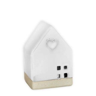 Domek s LED porcelán 9,5cm bílá